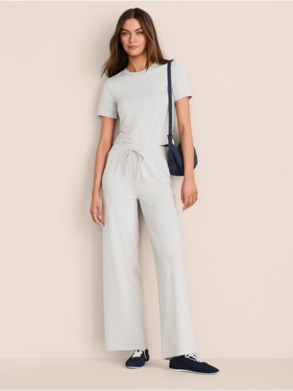 Petite Lou & Grey Heathered Brushed SOFT SLIM WIDE LEG PANTS